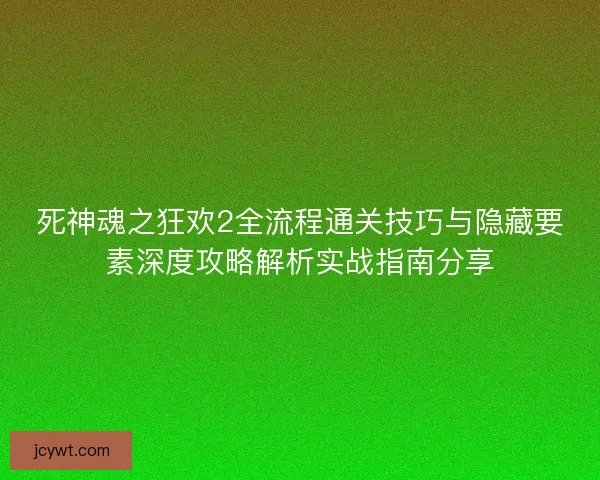 死神魂之狂欢2全流程通关技巧与隐藏要素深度攻略解析实战指南分享